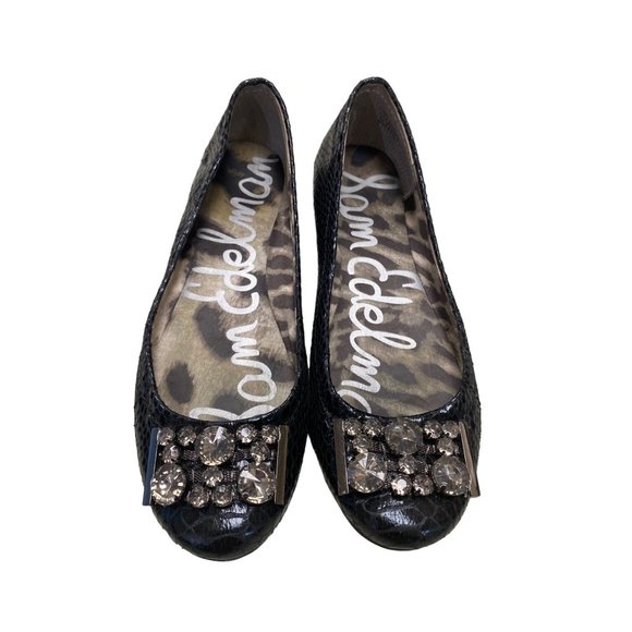 Women’s Sam Edelson black loafers /flats/shoes size 7.5M with rhinestone sku 896 - Picture 1 of 6